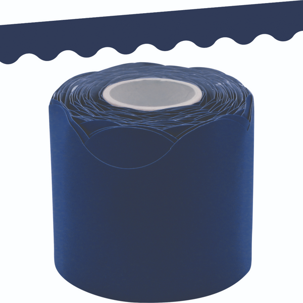 Navy Blue Scalloped Rolled Border Trim
