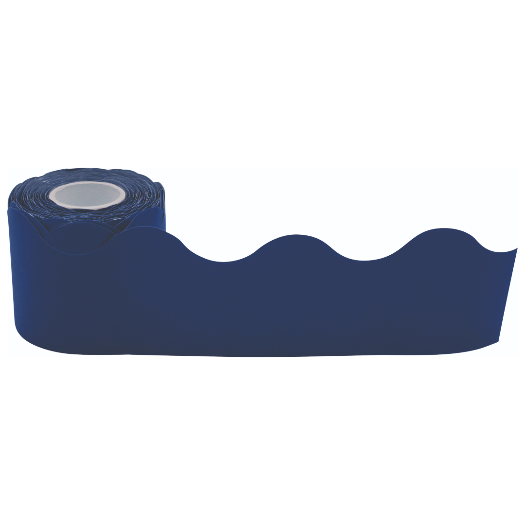 Navy Blue Scalloped Rolled Border Trim