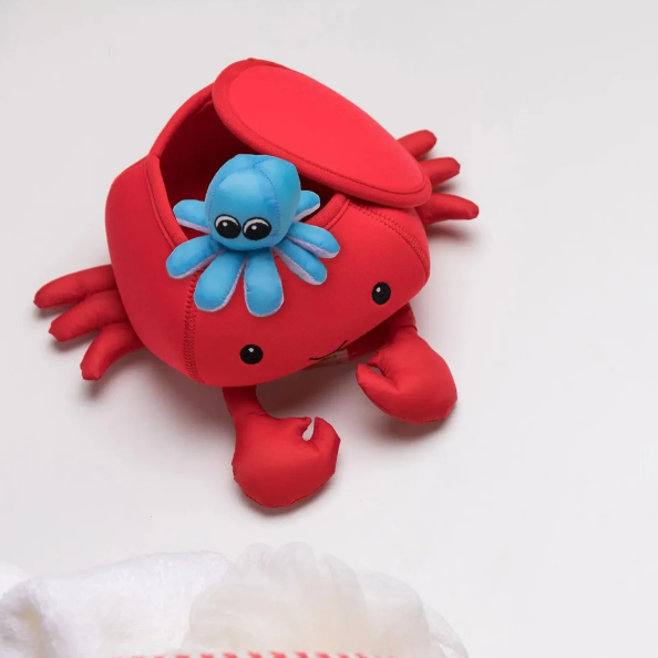 Neoprene Crab 5pc SpillnFill Bath Toy