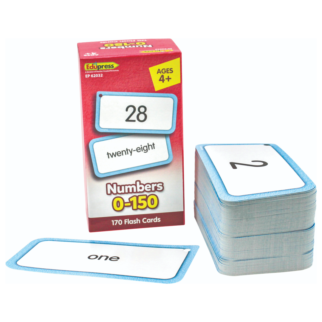 Numbers 0–150 Flash Cards