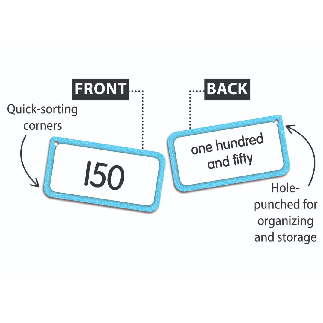Numbers 0–150 Flash Cards