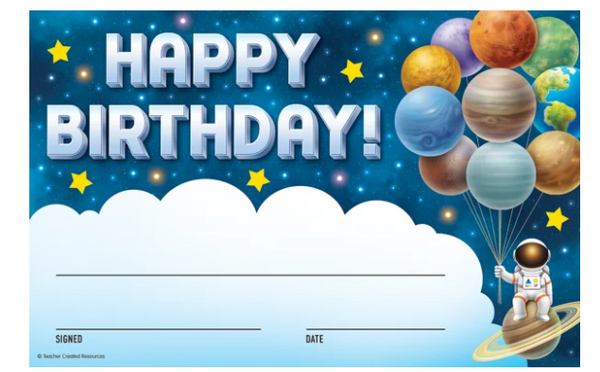 Outer Space Crew Happy Birthday Awards