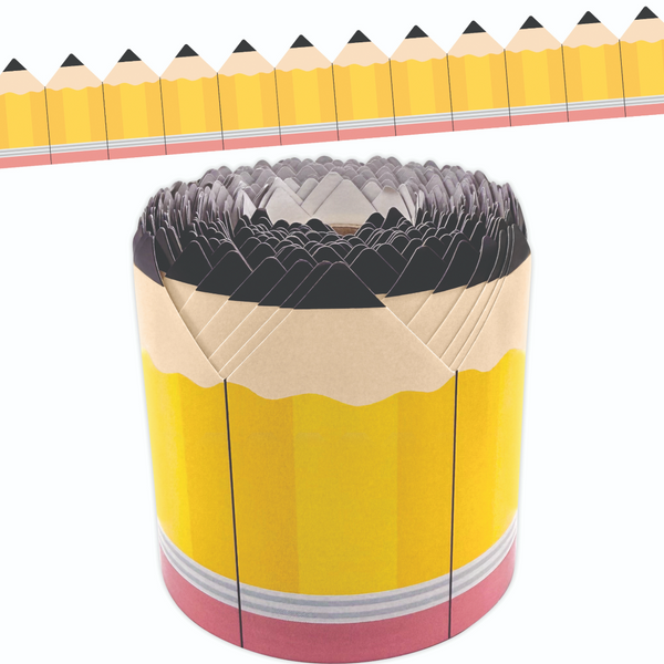 Pencils Die-Cut Rolled Border Trim