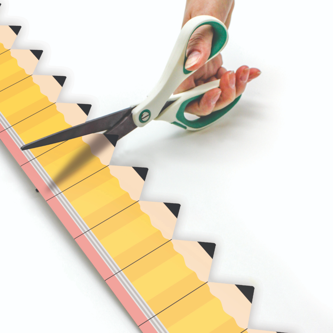 Pencils Die-Cut Rolled Border Trim