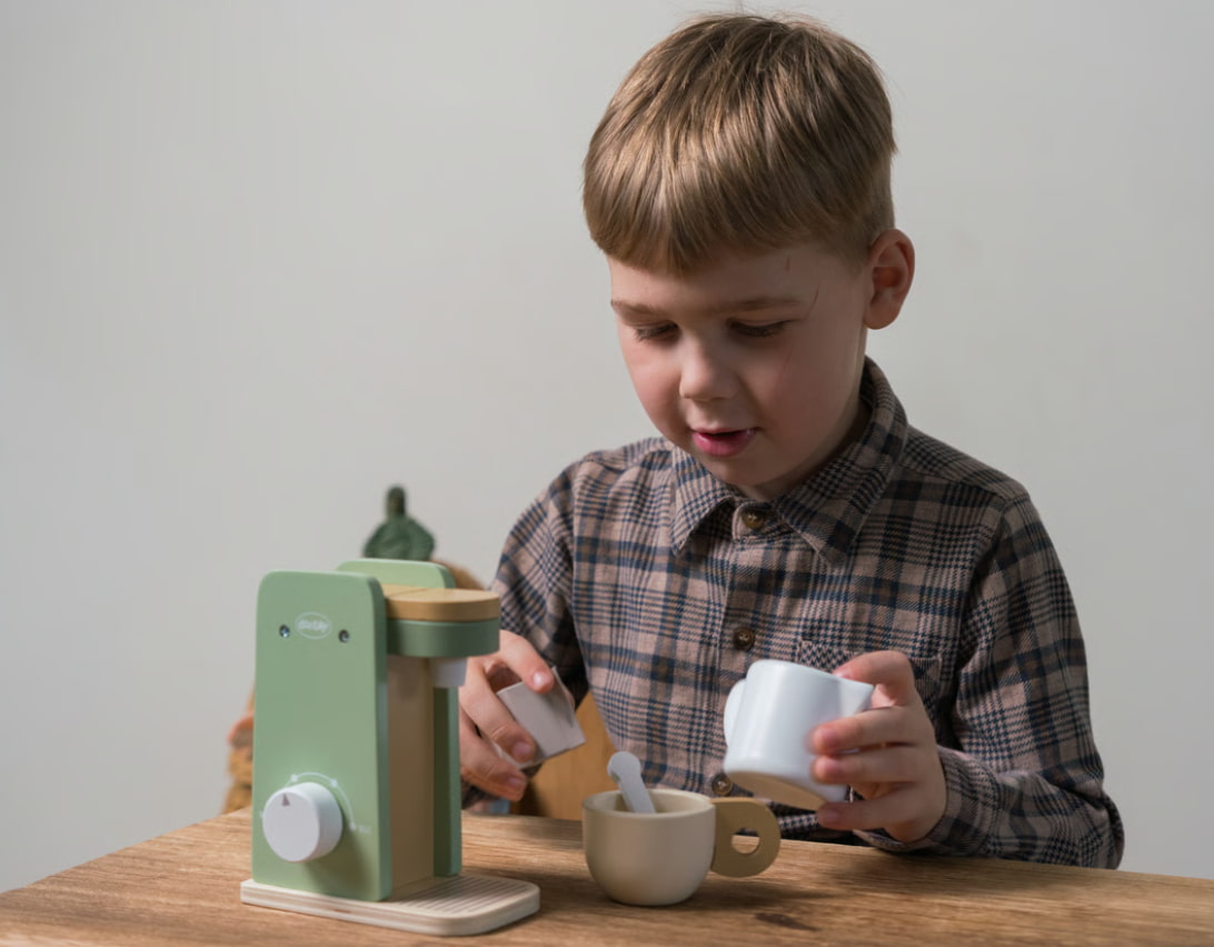Playful Wood Coffee Machine