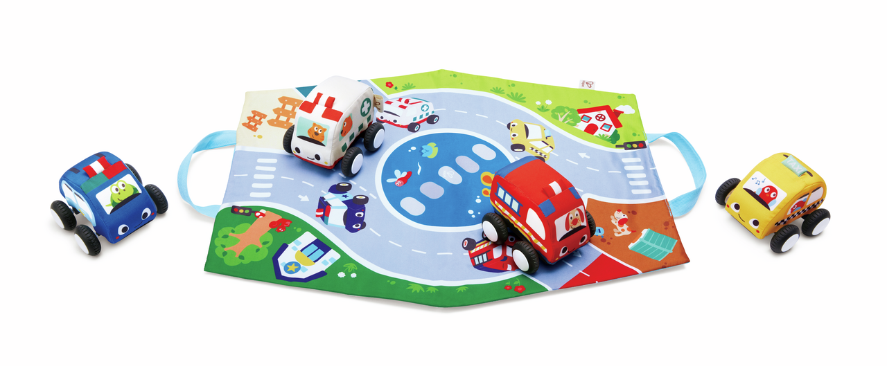 Pull-Back Plush Car Set by Hape
