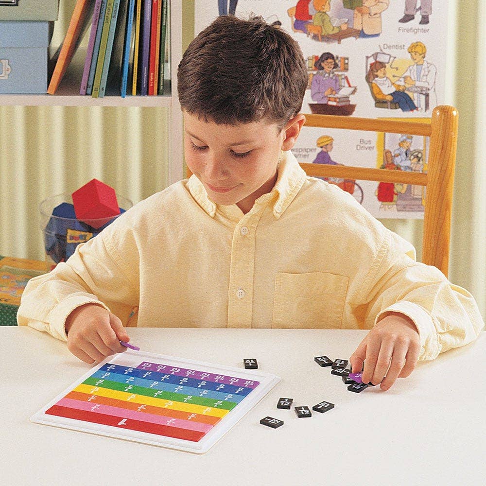 Rainbow Fraction Tiles with Tray