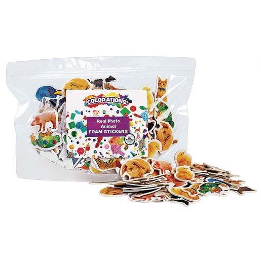 Real Photo Animal Foam Stickers 250 Pc