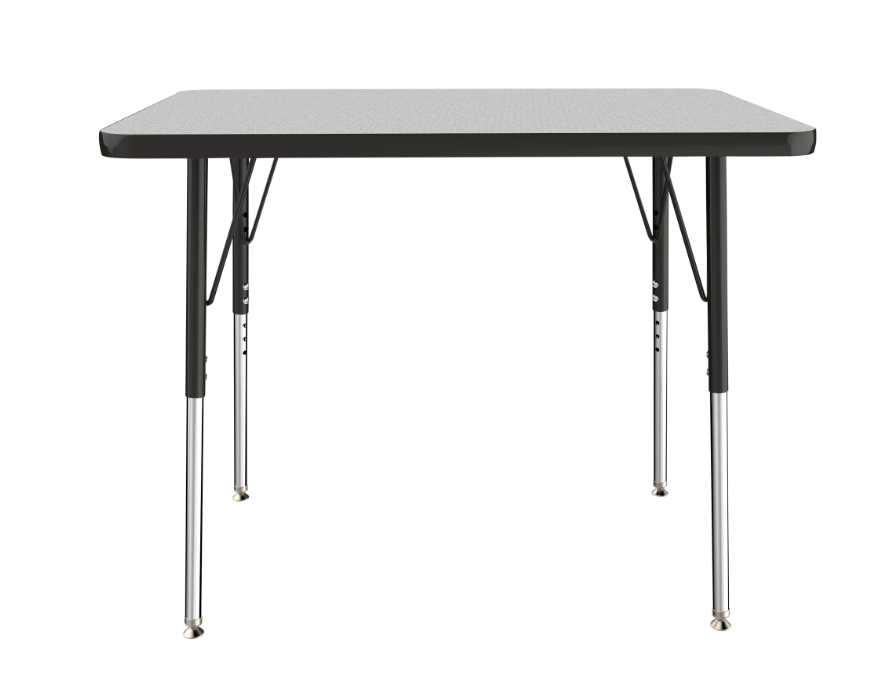 Rectangle Grey/Black Activity Table with Standard or Chunky Adjustable Legs