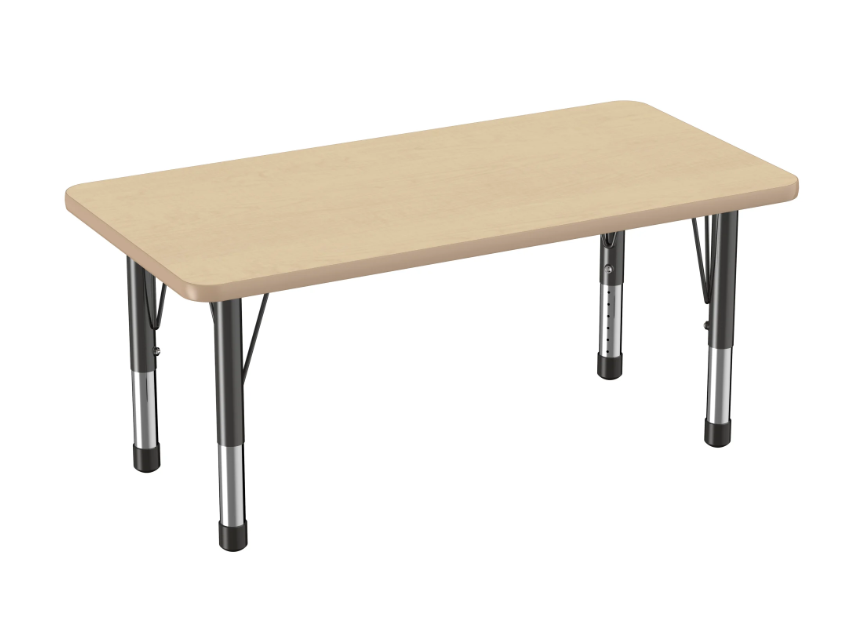 Rectangle Maple/Maple Activity Table with Standard or Chunky Adjustable Legs