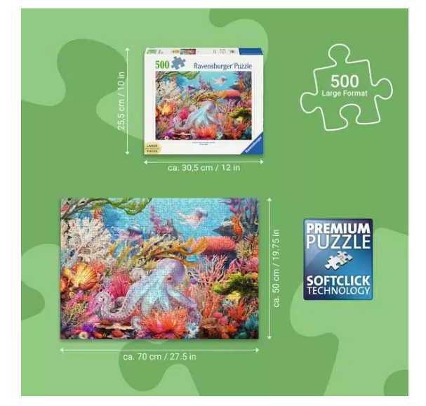 Reef Life 500 Pc Puzzle Large Format