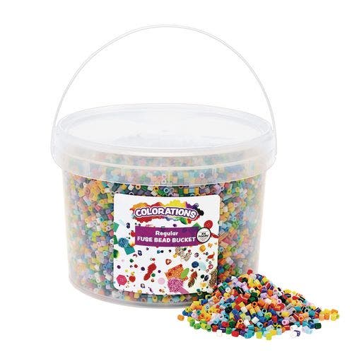 Colorations Regular Fuse Beads & 6 Pegboards in a Bucket 220