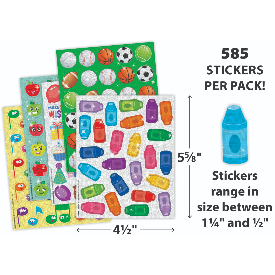 School Days Sparkle Stickers Variety Pack