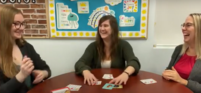 Watch Emily, Emma, and Sandra play our featured game!
