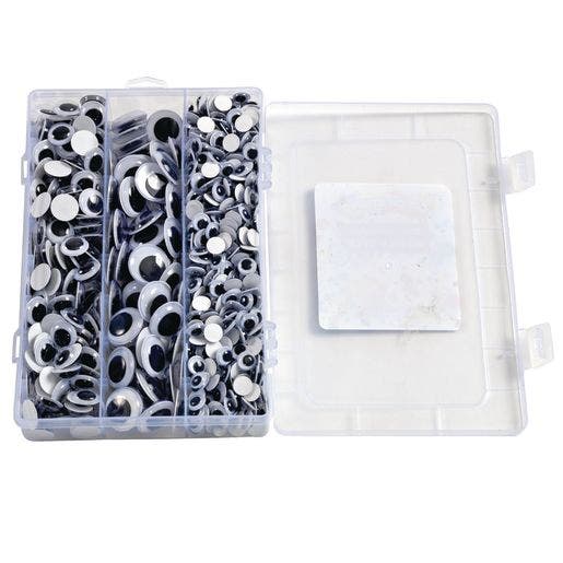 Self Adhesive Wiggly Eyes In Tray 875 Pc