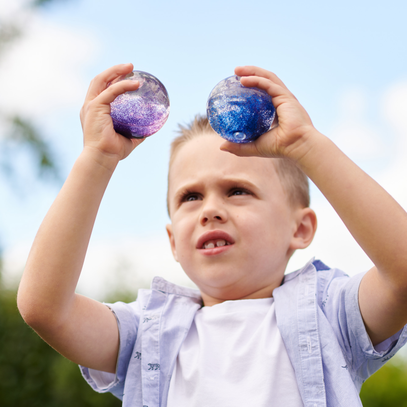 Sensory Rainbow Glitter Balls Pk7