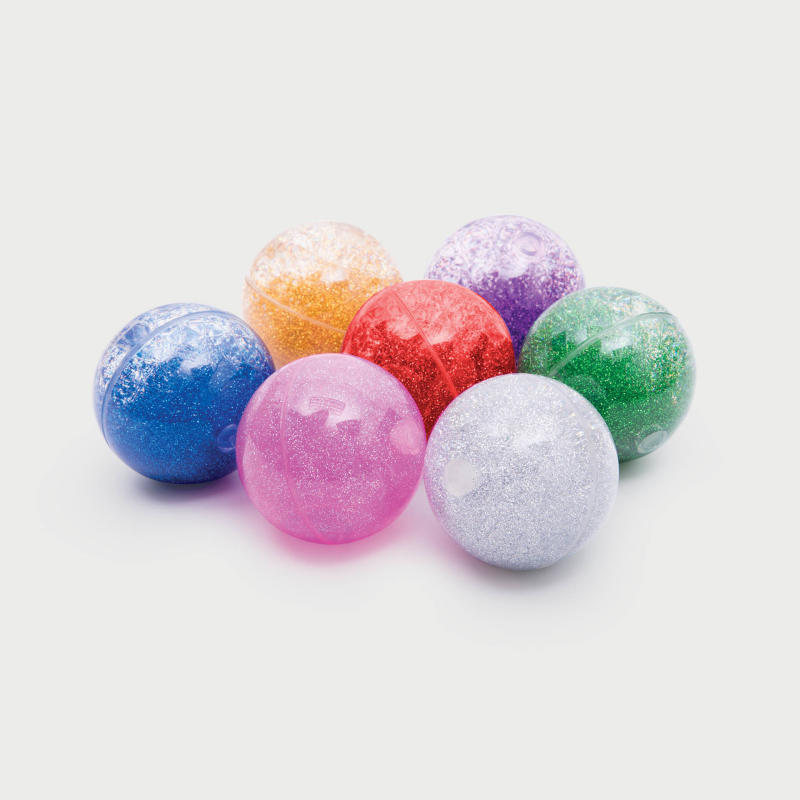 Sensory Rainbow Glitter Balls Pk7