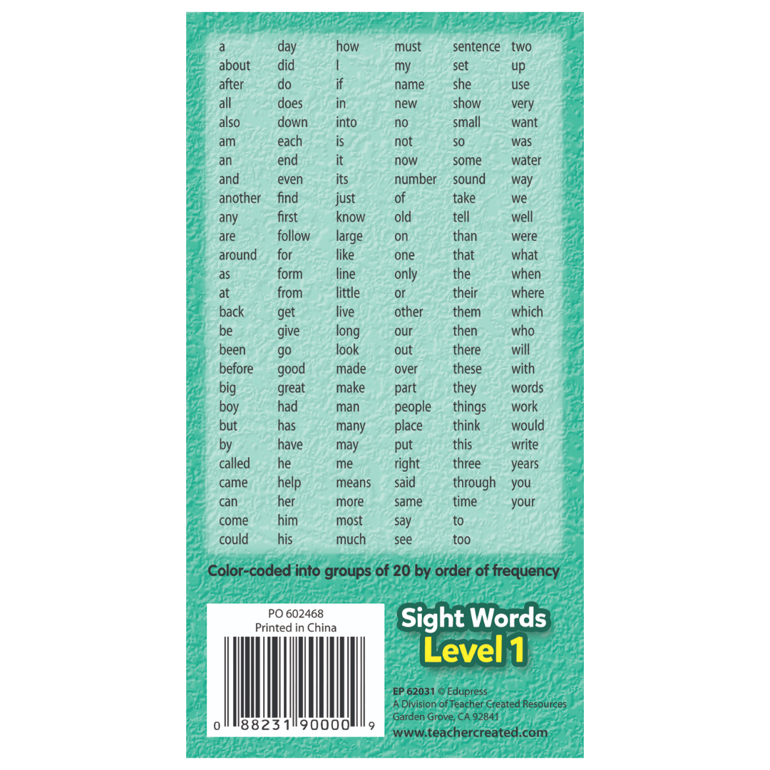 Sight Words Flash Cards Level 1