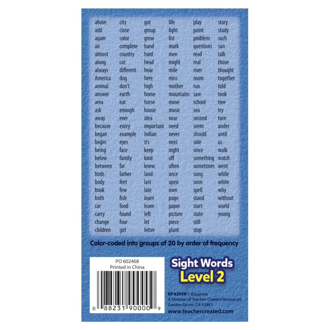 Sight Words Flash Cards Level 2