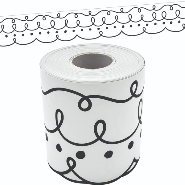 Squiggles and Dots Die-Cut Rolled Border Trim