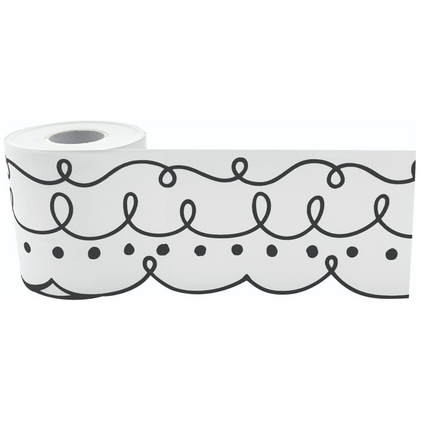 Squiggles and Dots Die-Cut Rolled Border Trim