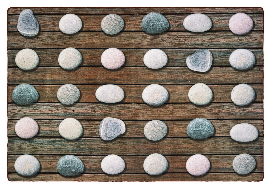 Stones Seating Rectangle Gray Carpet 8ft x 12ft