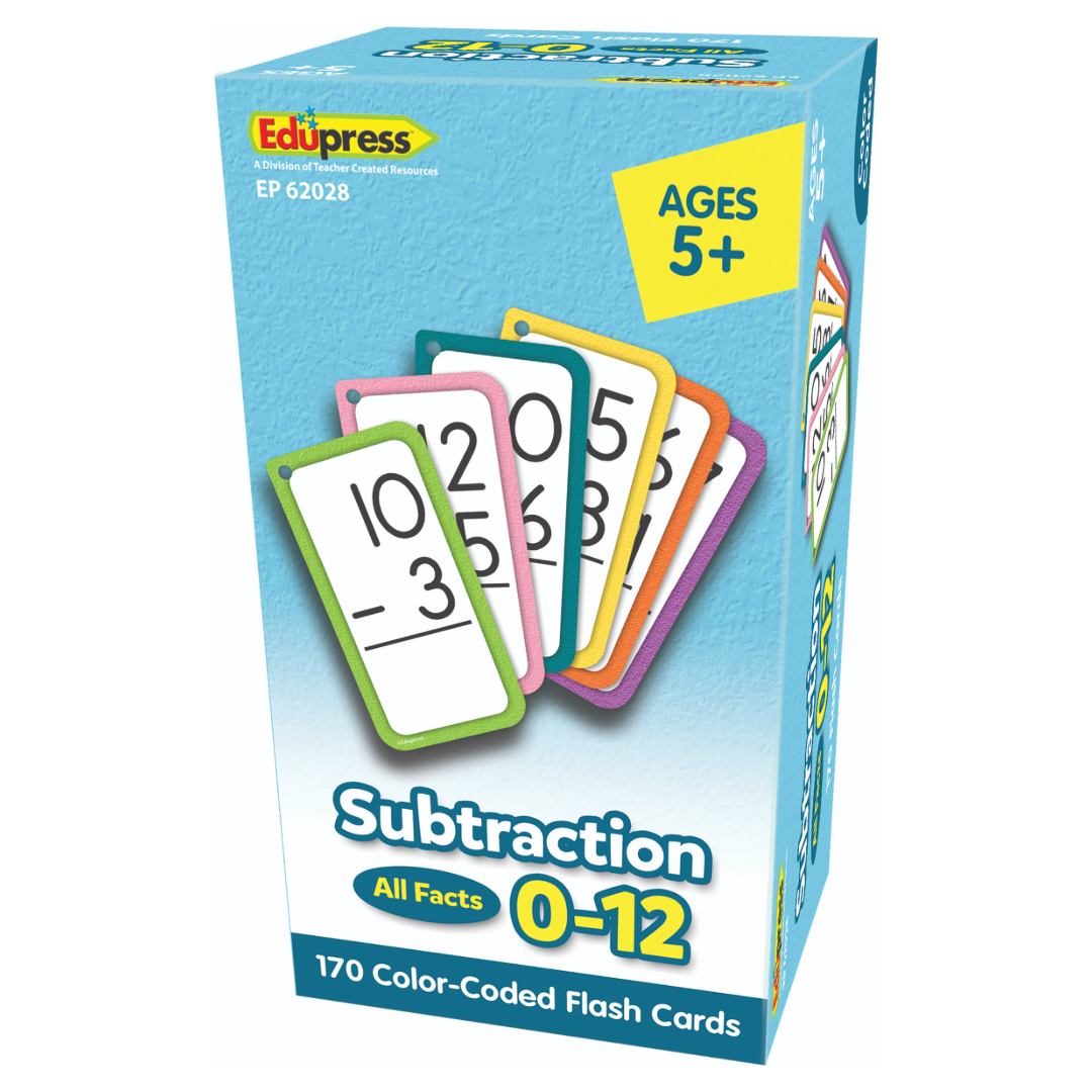 Subtraction Flash Cards All Facts 0–12