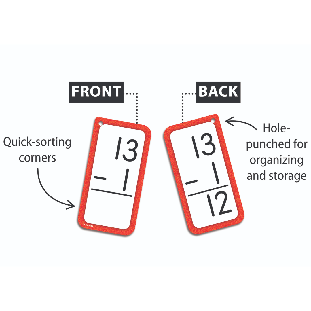 Subtraction Flash Cards All Facts 0–12
