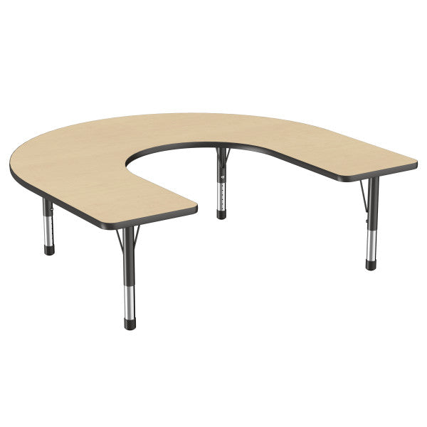 Horseshoe Maple/Black Activity Table with Standard or Chunky Adjustable Legs