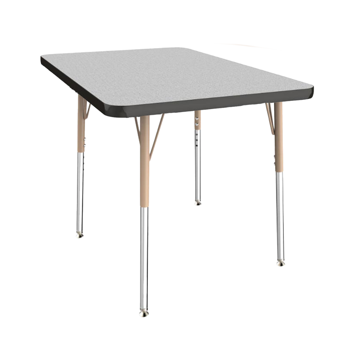 Rectangle Grey/Black Activity Table with Standard or Chunky Adjustable Legs