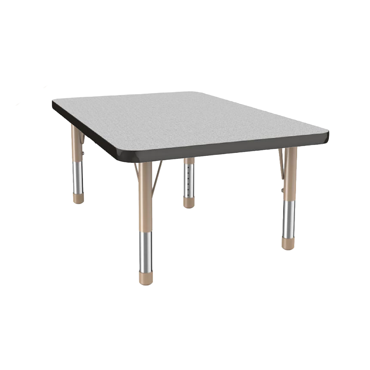 Rectangle Grey/Black Activity Table with Standard or Chunky Adjustable Legs