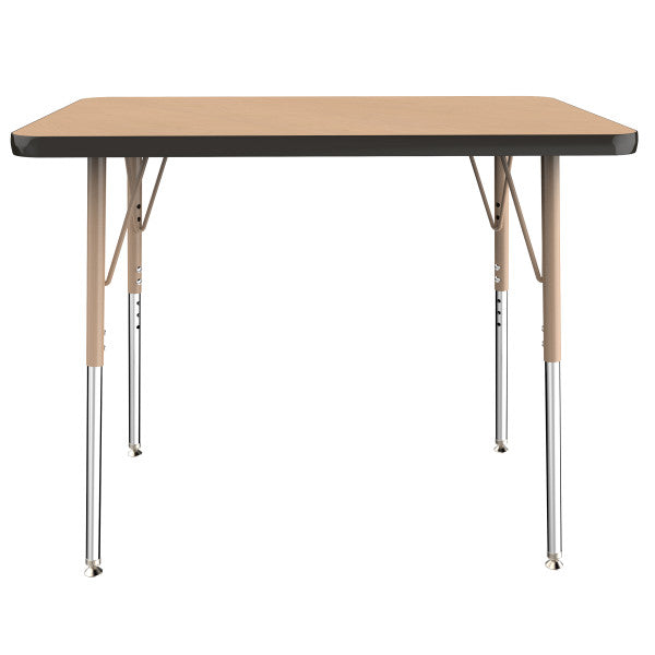 Rectangle Maple/Black Activity Table with Standard or Chunky Adjustable Legs