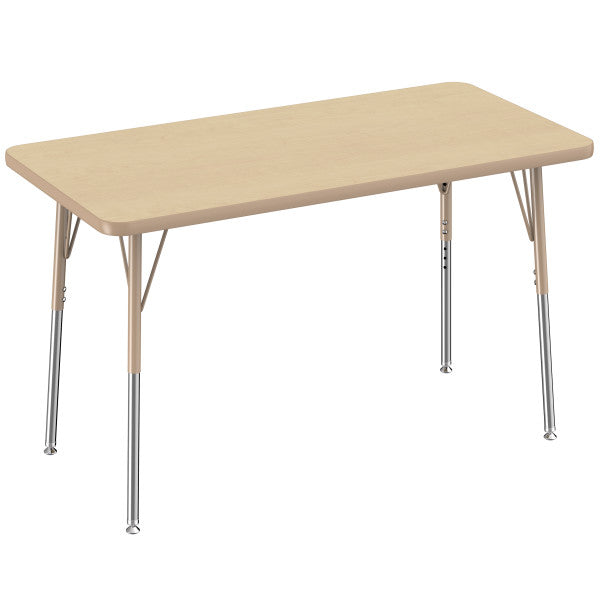 Rectangle Maple/Maple Activity Table with Standard or Chunky Adjustable Legs