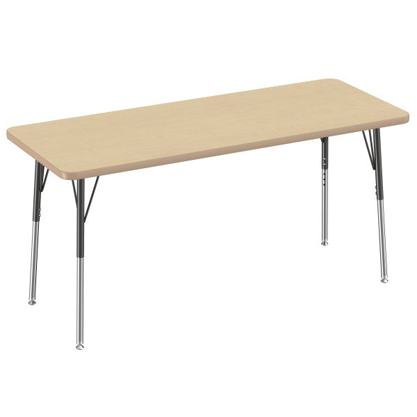Rectangle Maple/Maple Activity Table with Standard or Chunky Adjustable Legs