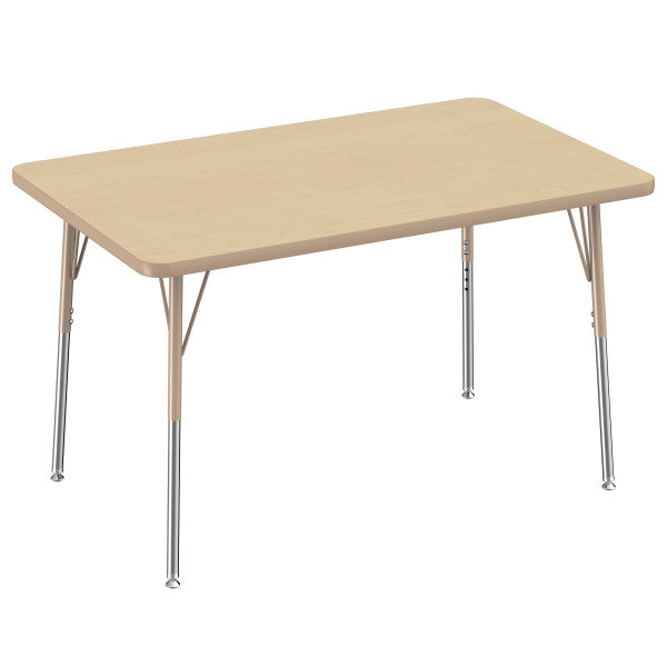 Rectangle Maple/Maple Activity Table with Standard or Chunky Adjustable Legs