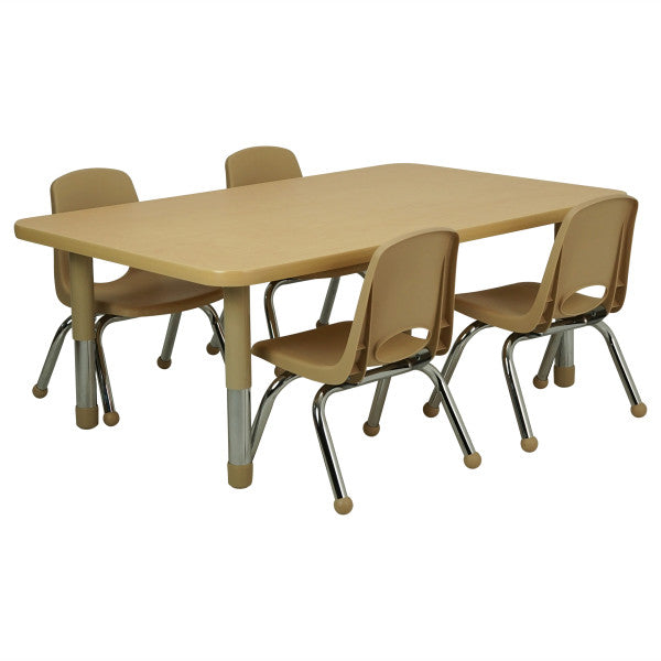 Rectangle Maple/Maple Activity Table with Tiny Tot Adjustable Legs