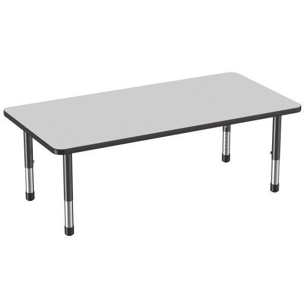 Rectangle Grey/Black Activity Table with Standard or Chunky Adjustable Legs
