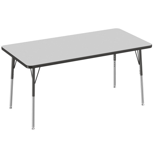 Rectangle Grey/Black Activity Table with Standard or Chunky Adjustable Legs