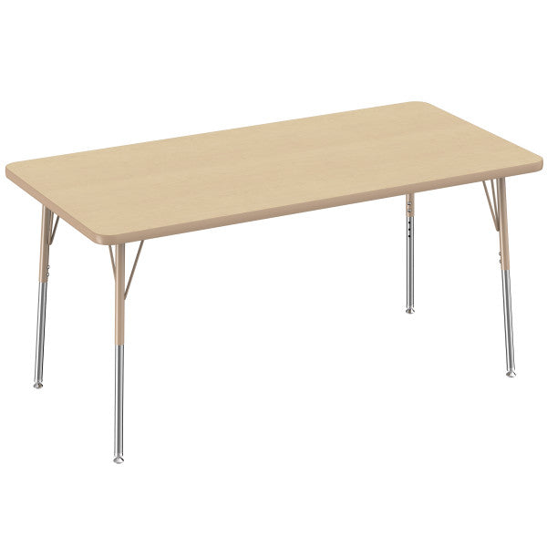 Rectangle Maple/Maple Activity Table with Standard or Chunky Adjustable Legs