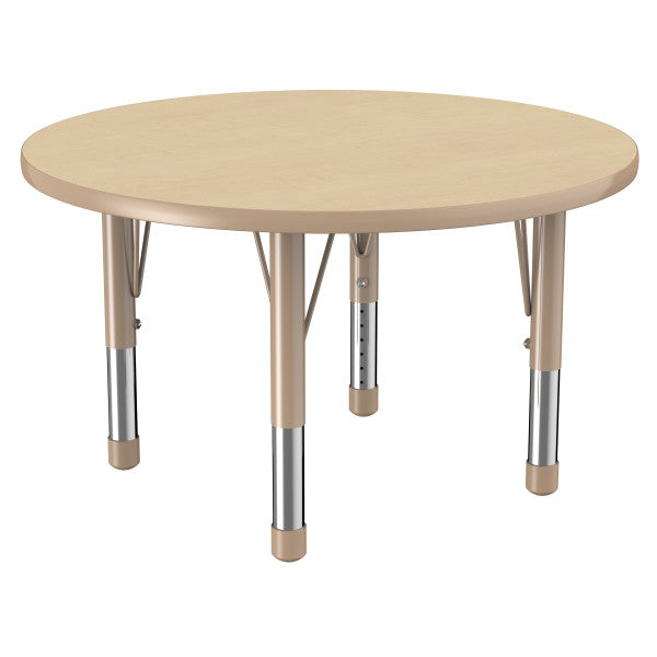 Round Maple/Maple Activity Table with Standard or Chunky Adjustable Legs