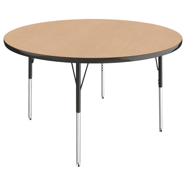 Round Maple/Black Activity Table with Standard or Chunky Adjustable Legs