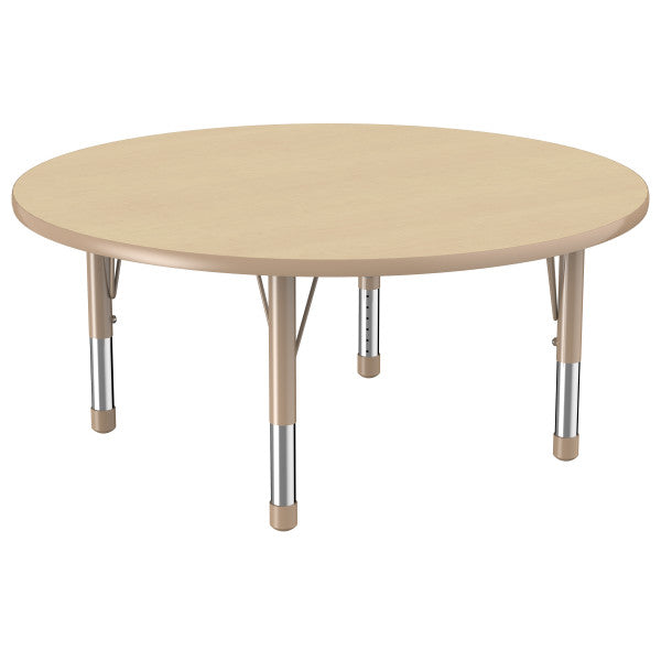 Round Maple/Maple Activity Table with Standard or Chunky Adjustable Legs