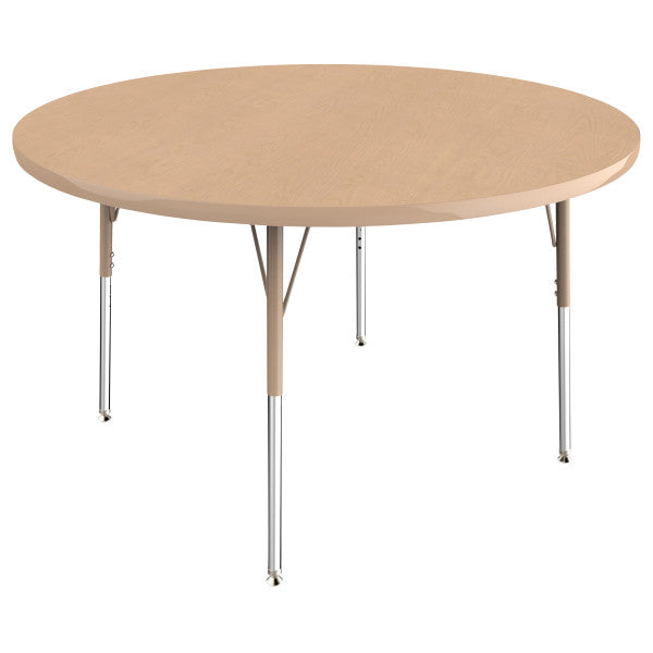 Round Maple/Maple Activity Table with Standard or Chunky Adjustable Legs