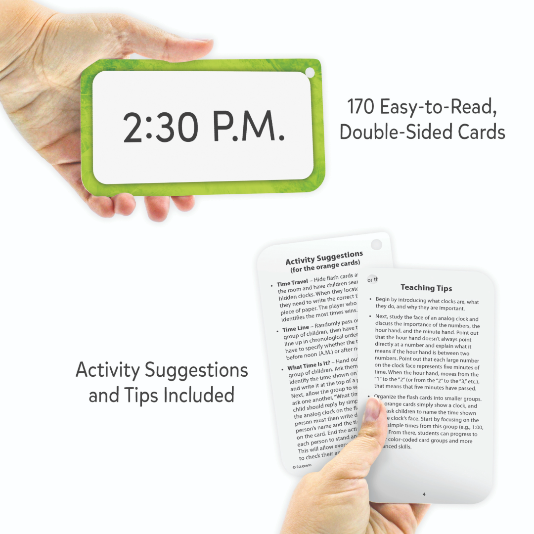 Telling Time Flash Cards Deluxe Set