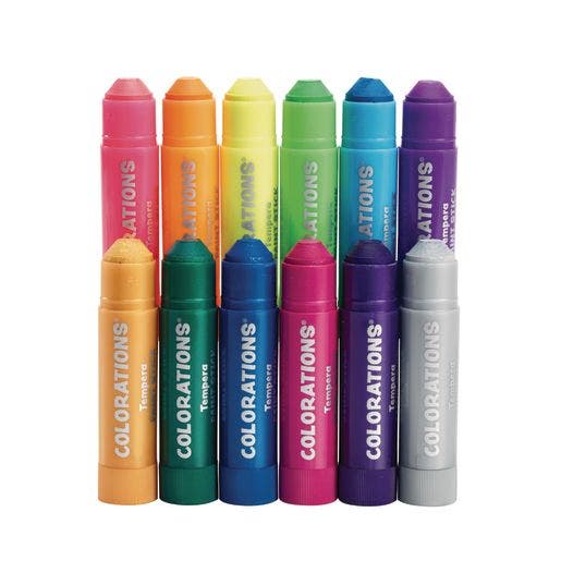 Colorations Metallic & Neon Tempera Paint Sticks Set of 12