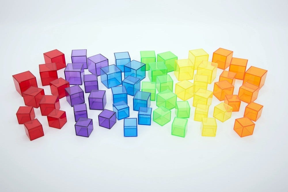 Pattern Craft Eyfs Translucent Colour Cube Set | tickit | Light Panel Math Manipulative ...