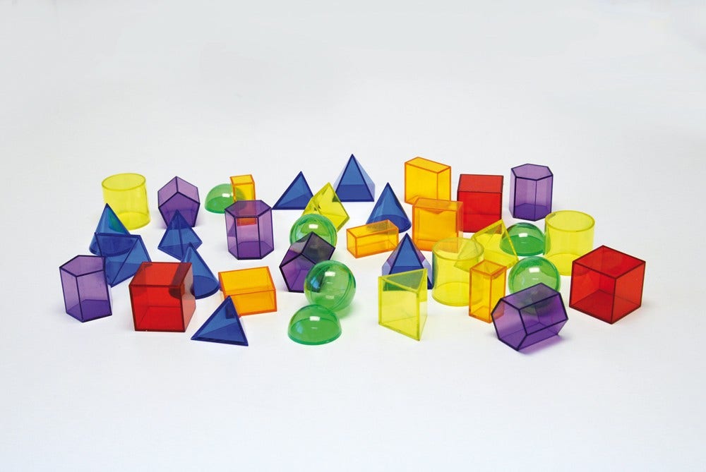 Translucent Colour Geometric Shapes 36 pcs