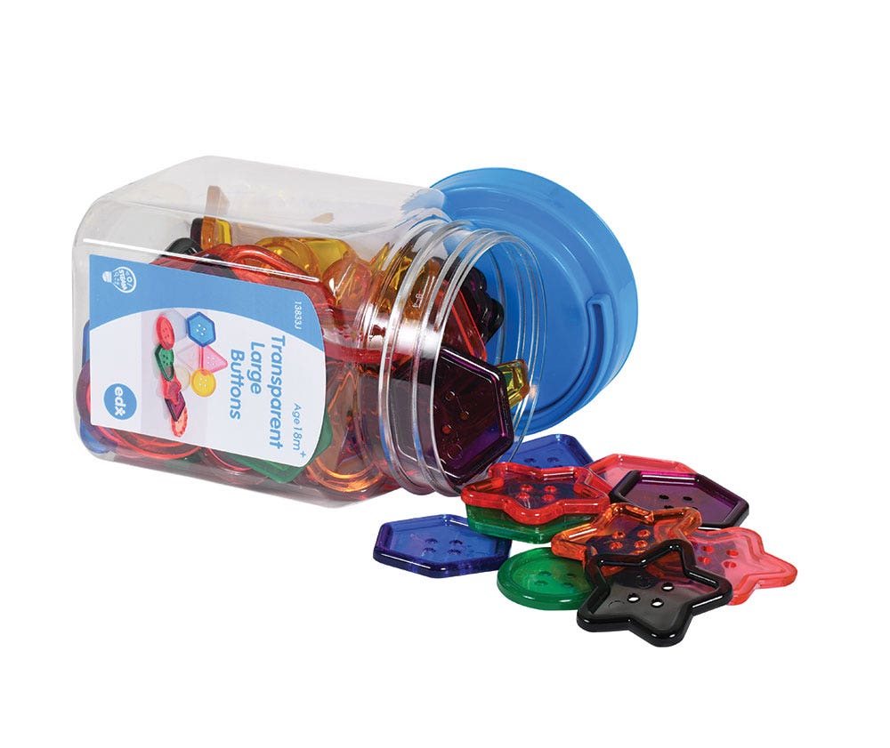 Transparent Large Buttons Mini Jar