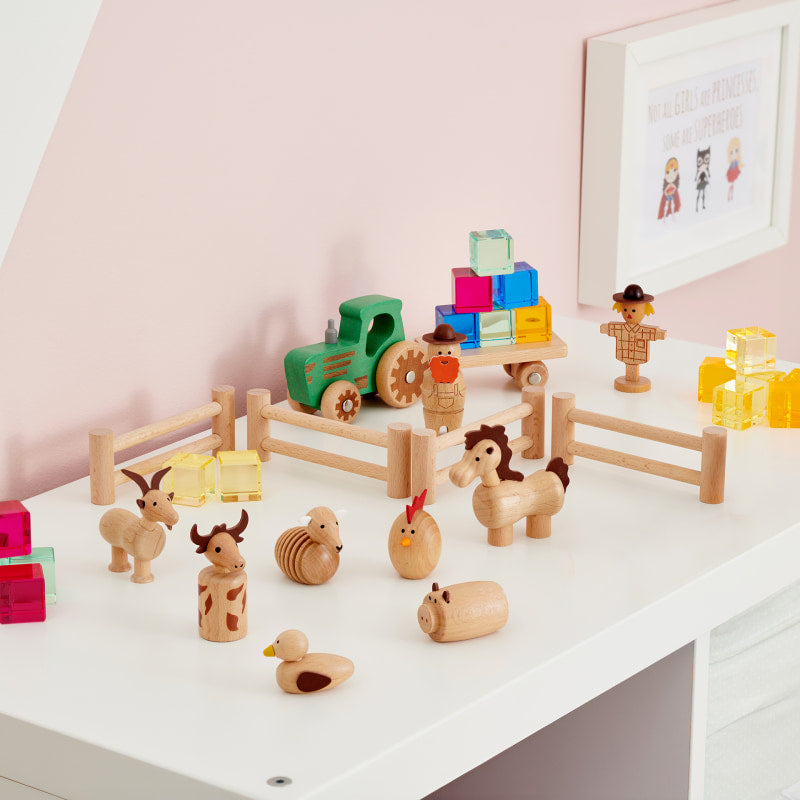 Wooden Farm Set Pk15 | tickit | Imaginative Small World Farm Play ...