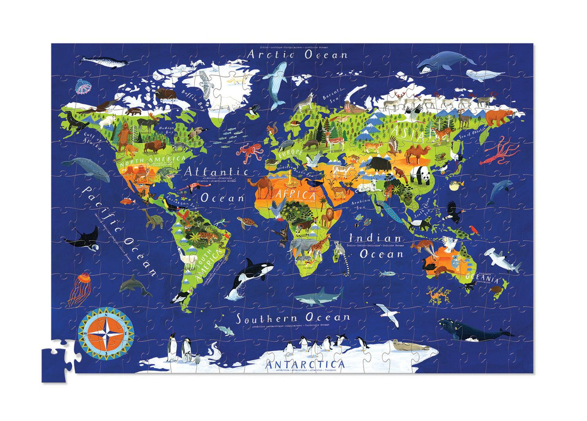 World Animal Tube Puzzle + Poster 200 pc
